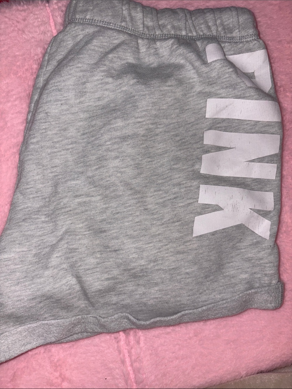 PINK Victoria's Secret Gray Shorts with White Logo